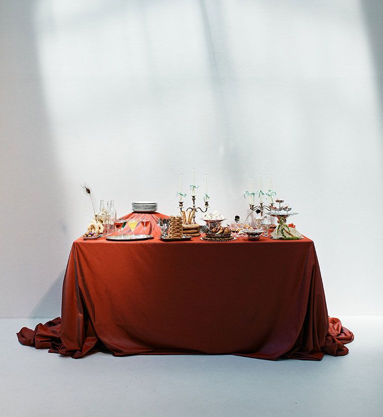 Nappe Toscane rouge Opéra 280 X 400cm