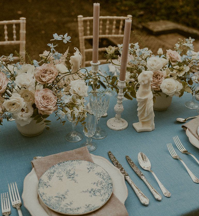 Nappe Lin bleu 290 X 290cm