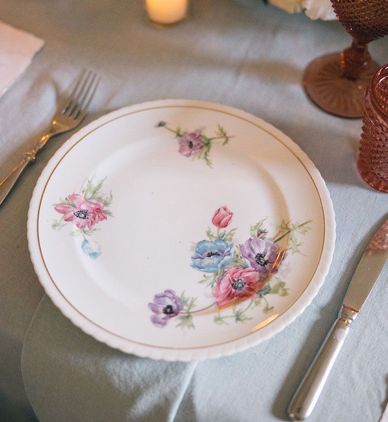 Grande assiette vintage Fleuri