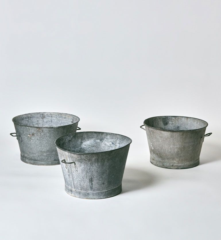 Bassine en zinc vintage grand format