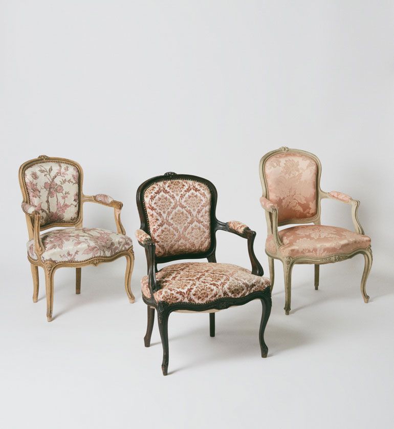 Fauteuil Bohème motifs floraux vintage