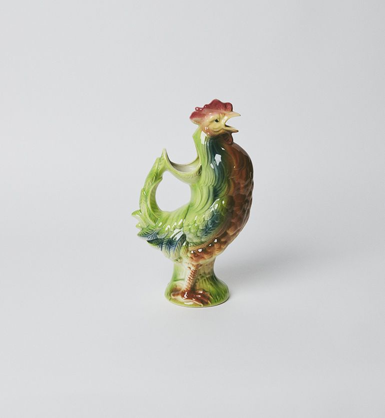 Carafe vintage Barbotine Coq