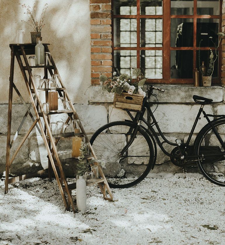 Escabeau en bois vintage