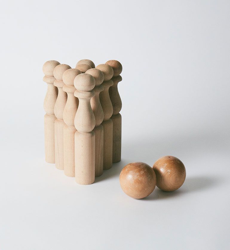 Jeu de quilles en bois vintage