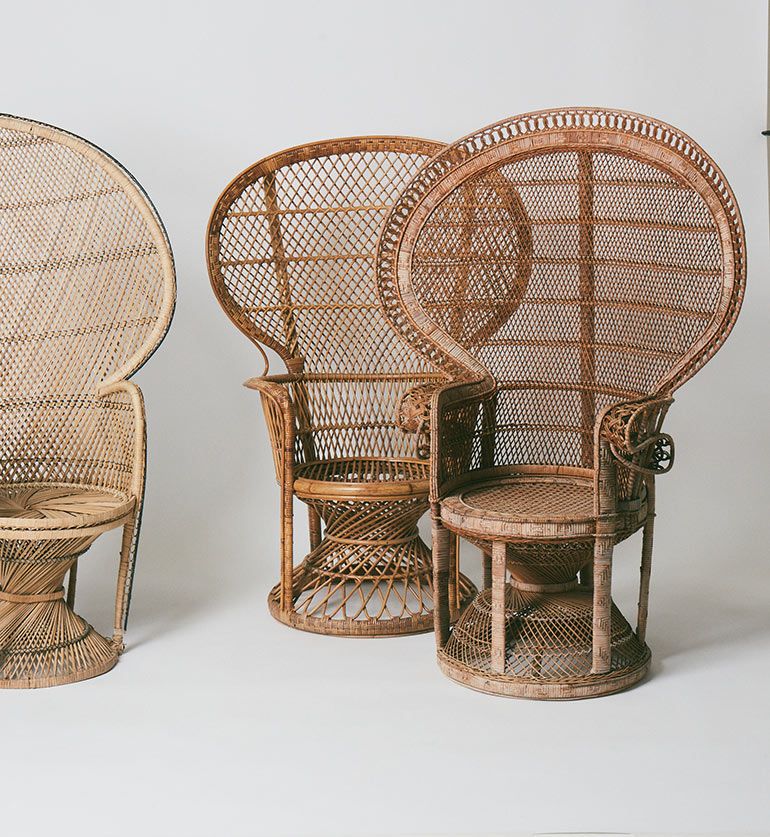 Fauteuil Emmanuelle rotin vintage