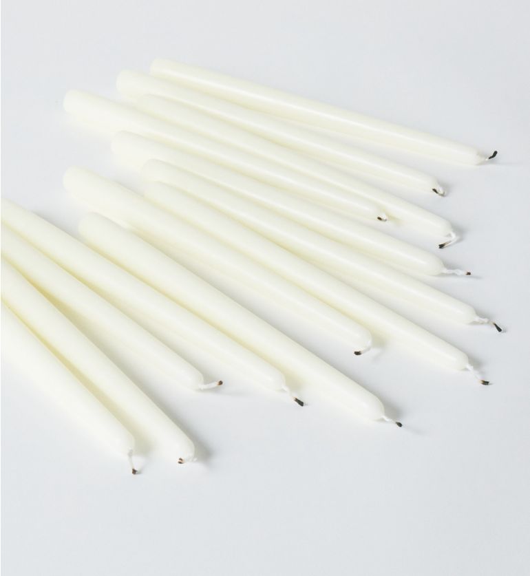 Lot de 12 flambeau ivoires 