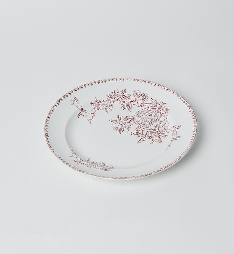 Plat rond vintage Rouge-rose