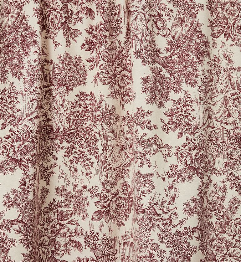 Nappe Toile de Jouy brique 200 X 300cm